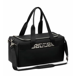 Versace Black and Silver Geometric Duffel